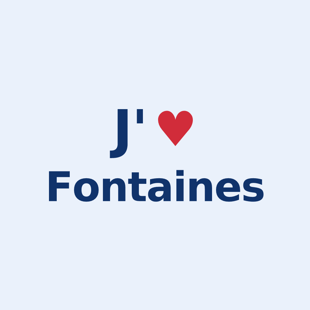 Sticker personnalisé Fontaines — design J'aime Fontaines