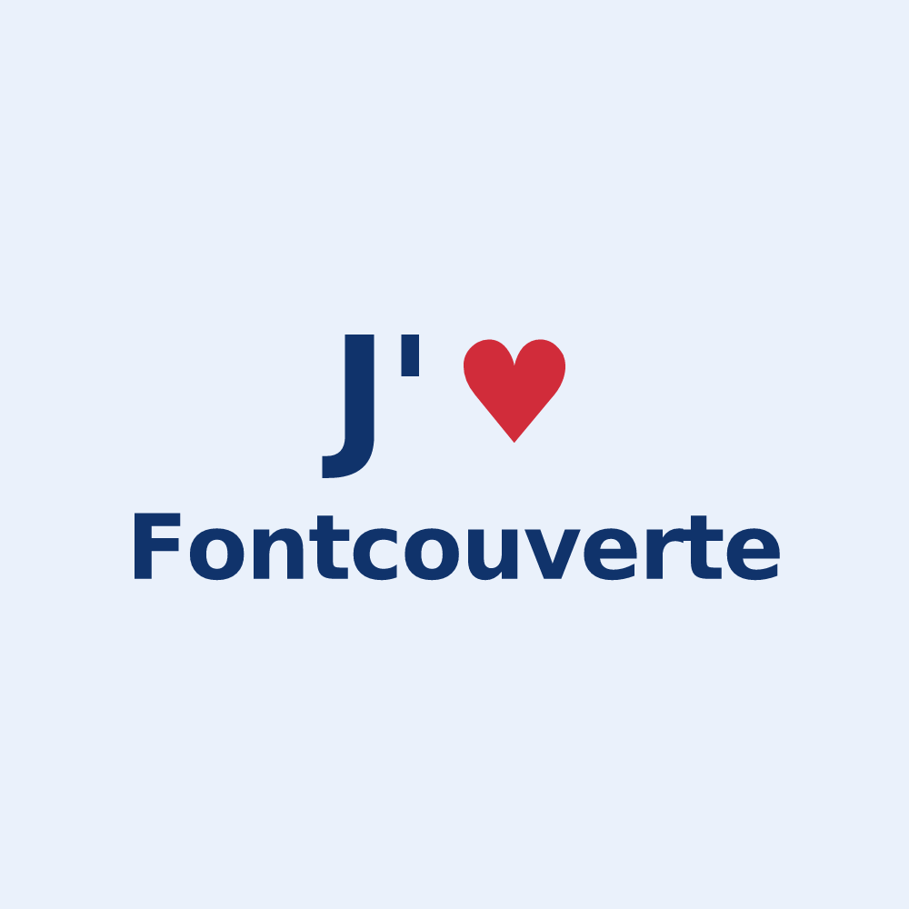 Sticker personnalisé Fontcouverte — design J'aime Fontcouverte