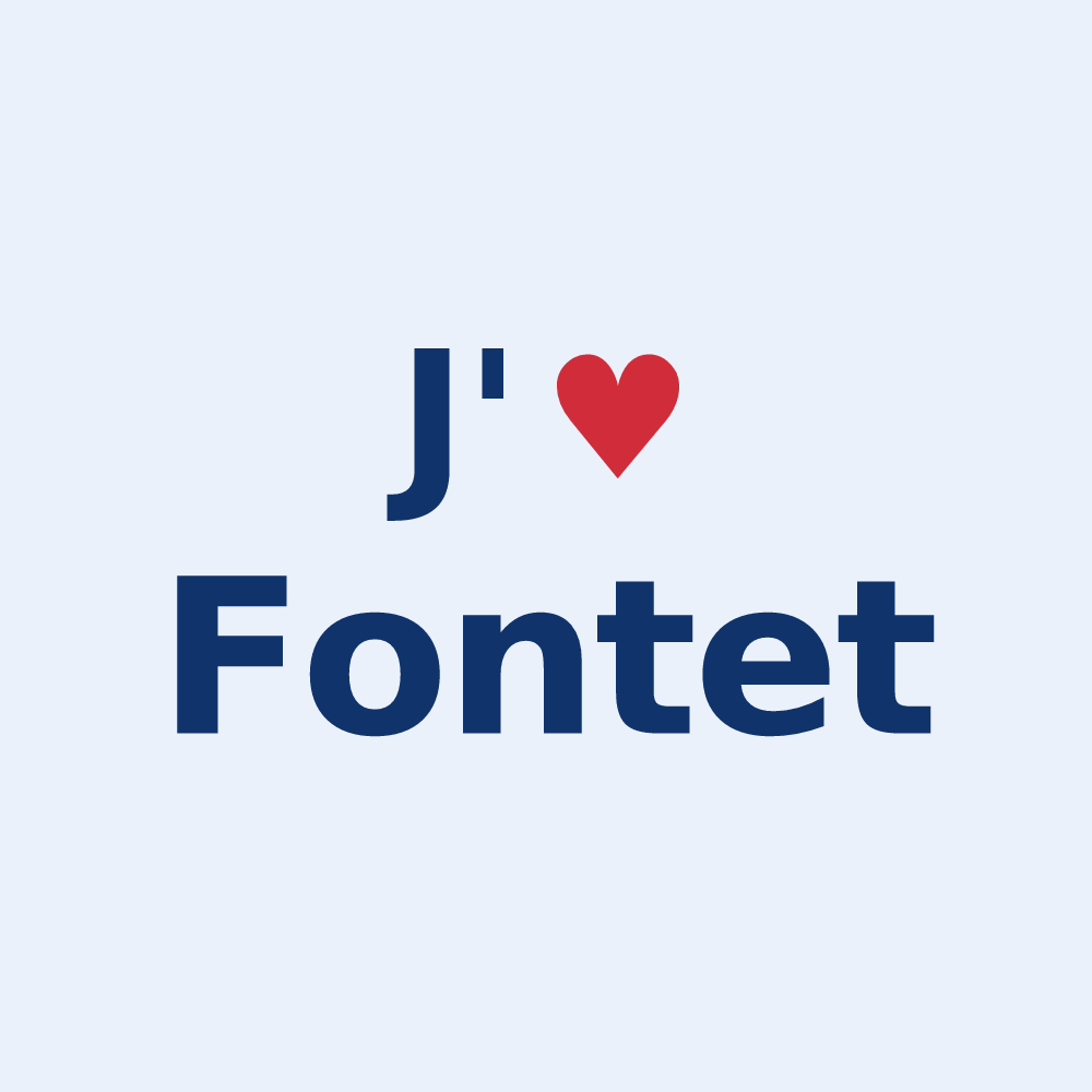 Sticker personnalisé Fontet — design J'aime Fontet