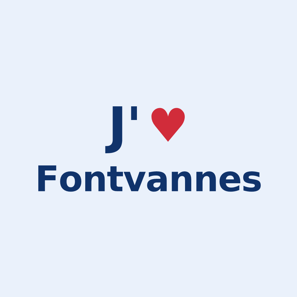 Sticker personnalisé Fontvannes — design « J'aime Fontvannes » imprimé sur le sticker
