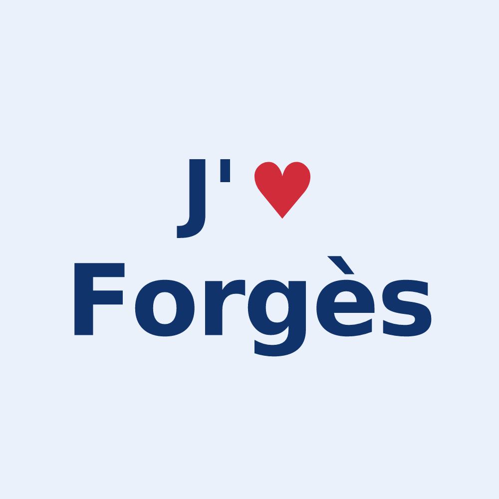 Sticker personnalisé Forgès — design J'aime Forgès