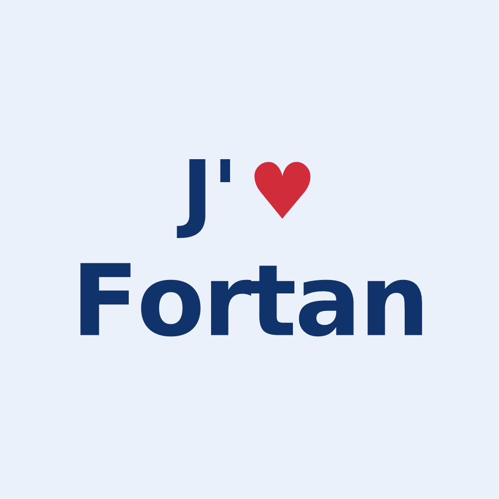 Sticker personnalisé Fortan — design J'aime Fortan