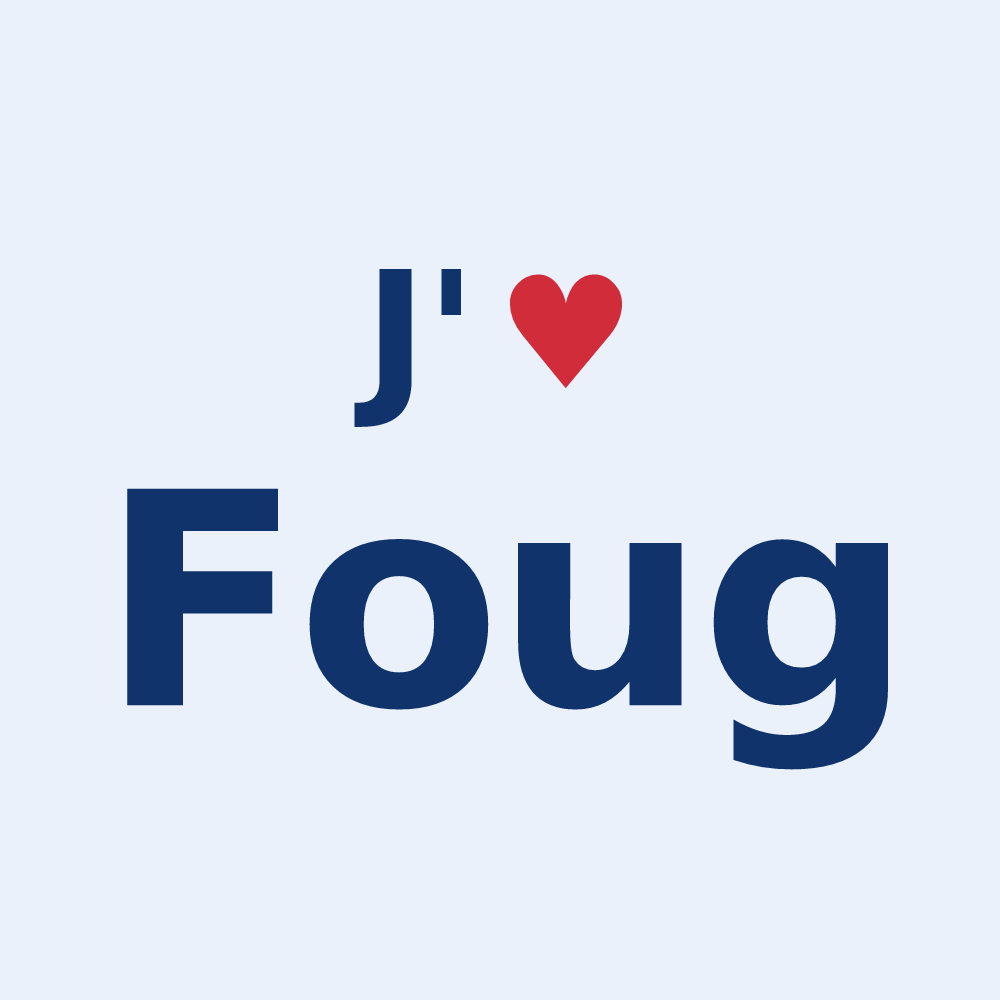 Sticker personnalisé Foug — design « J'aime Foug » imprimé sur le sticker