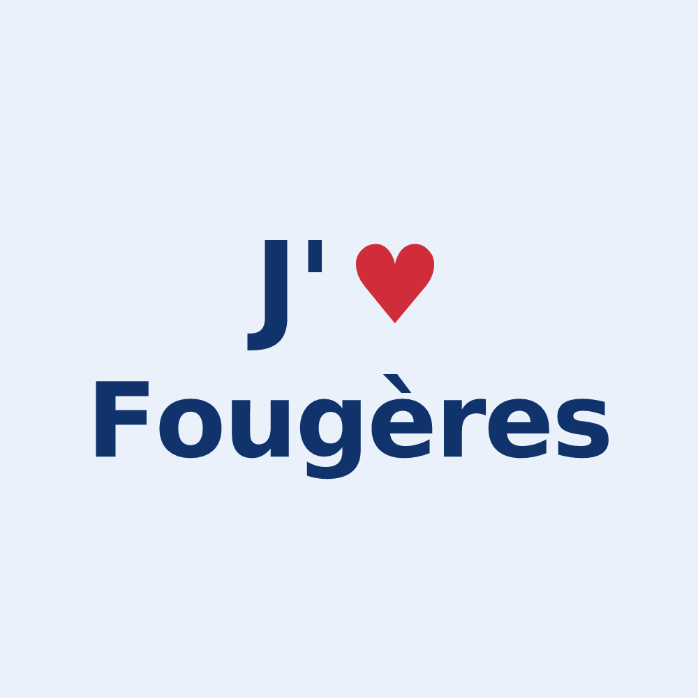 Sticker personnalisé Fougères — design J'aime Fougères