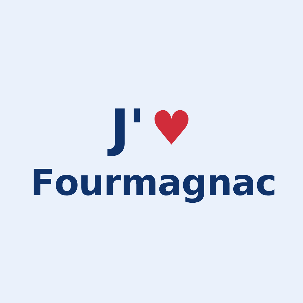 Sticker personnalisé Fourmagnac — design J'aime Fourmagnac