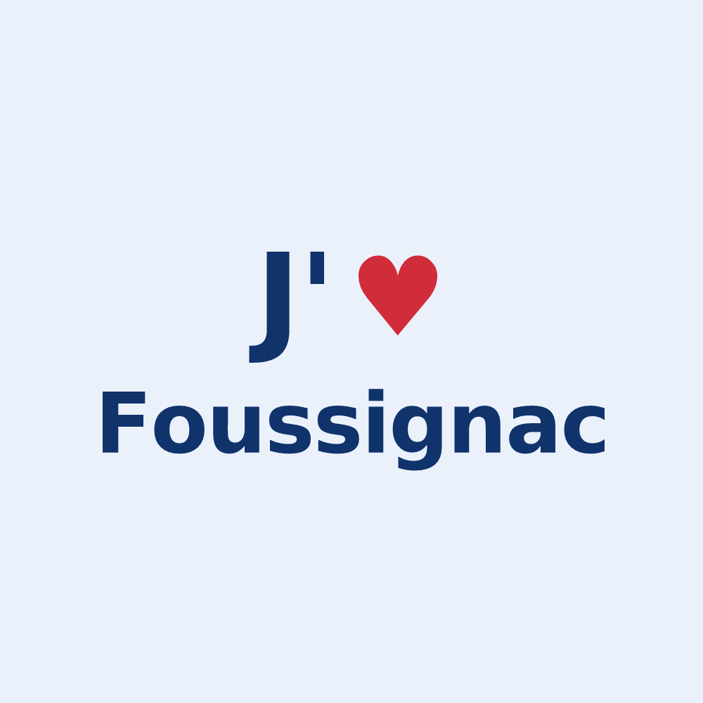 Sticker personnalisé Foussignac — design J'aime Foussignac