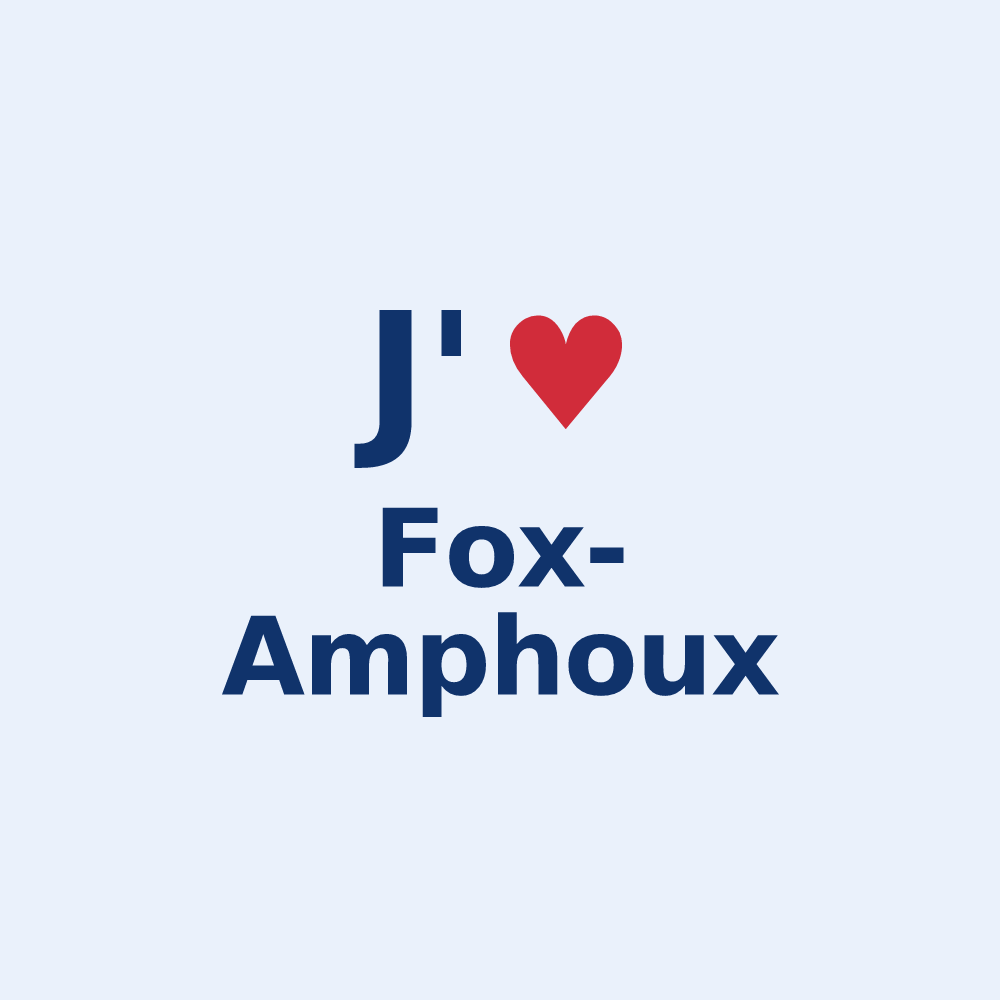 Sticker personnalisé Fox-Amphoux — design J'aime Fox-Amphoux