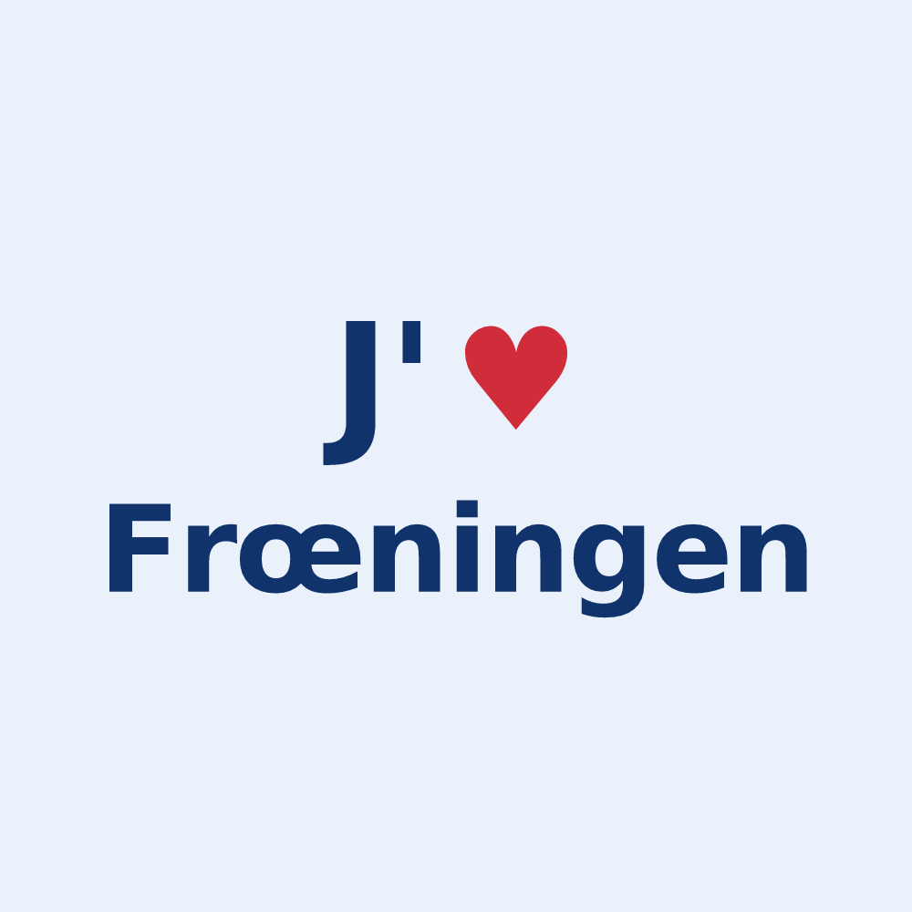 Sticker personnalisé Frœningen — design J'aime Frœningen