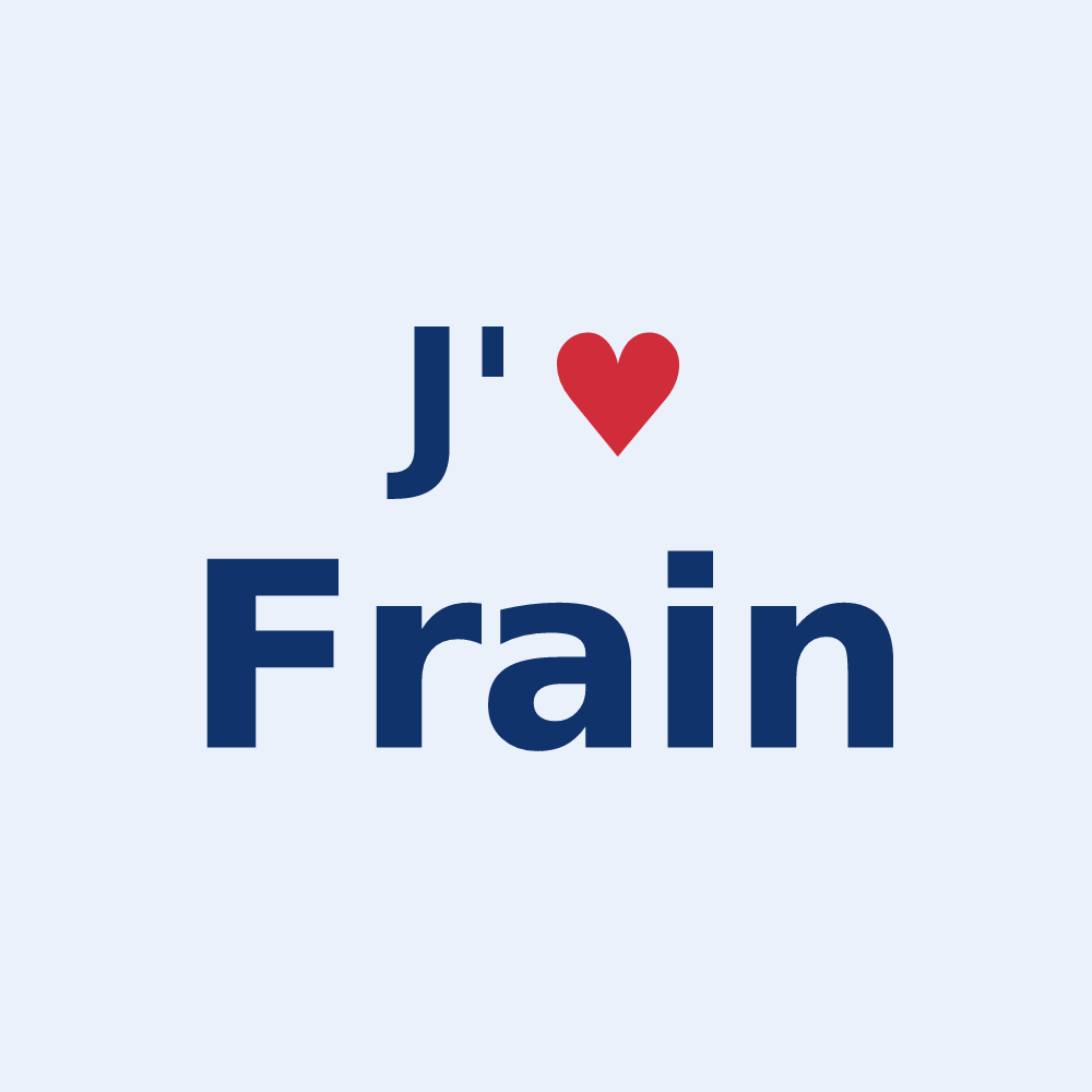 Sticker personnalisé Frain — design J'aime Frain