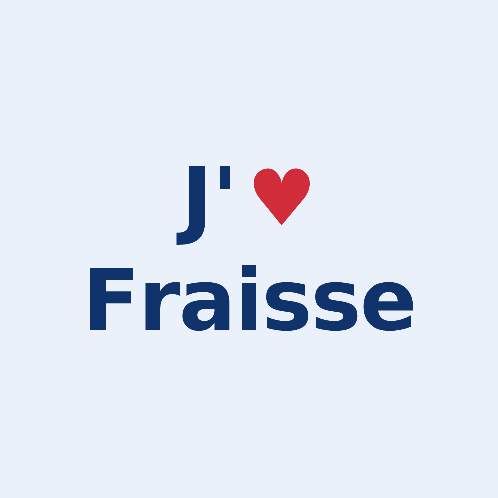 Sticker personnalisé Fraisse — design J'aime Fraisse