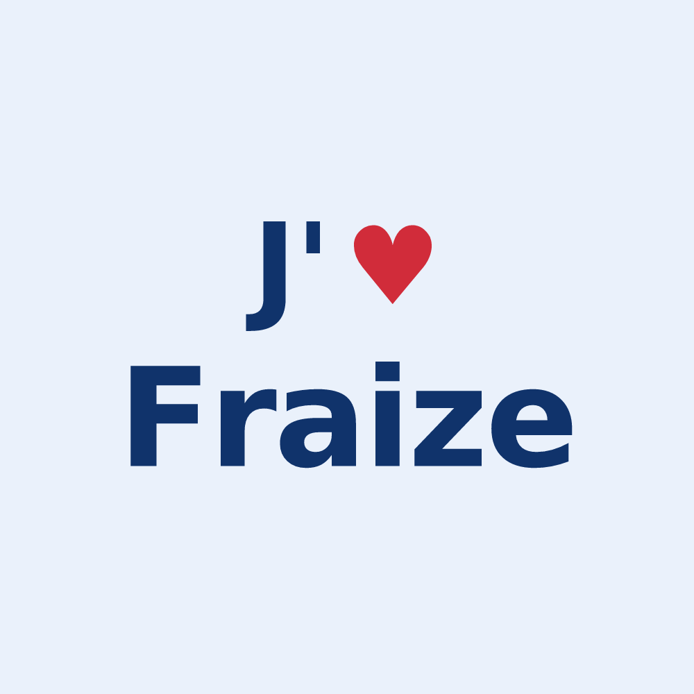 Sticker personnalisé Fraize — design « J'aime Fraize » imprimé sur le sticker