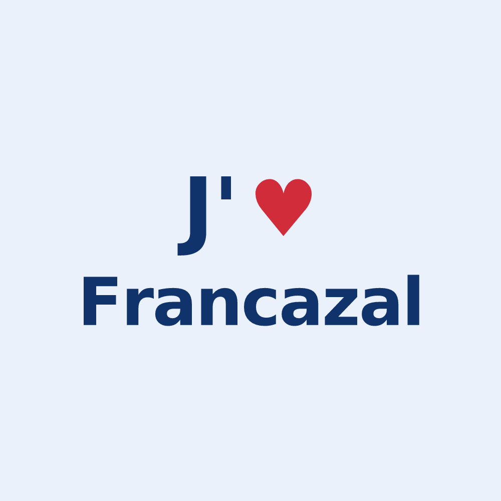 Sticker personnalisé Francazal — design J'aime Francazal