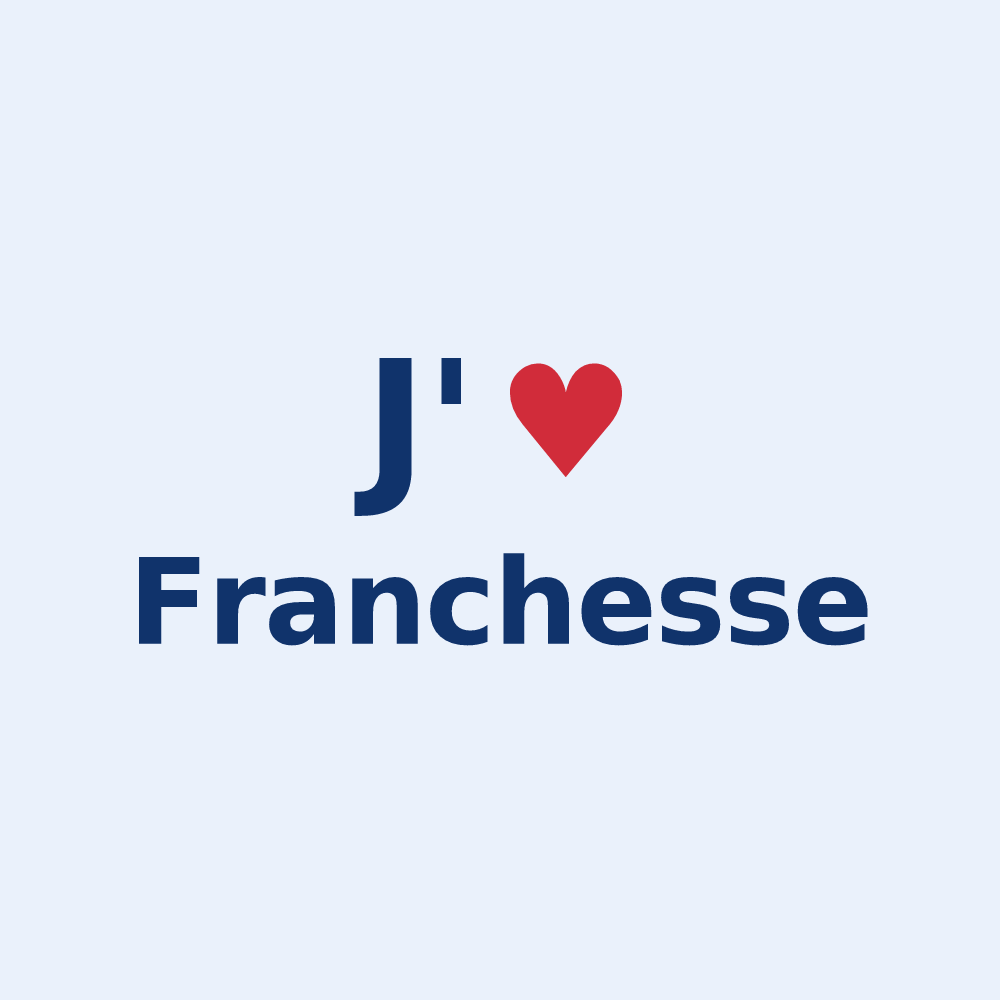 Sticker personnalisé Franchesse — design « J'aime Franchesse » imprimé sur le sticker