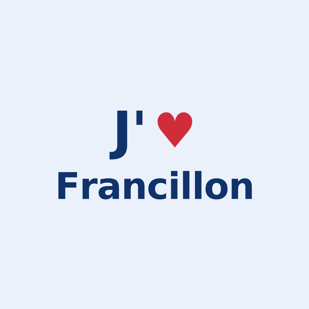 Sticker personnalisé Francillon — design J'aime Francillon