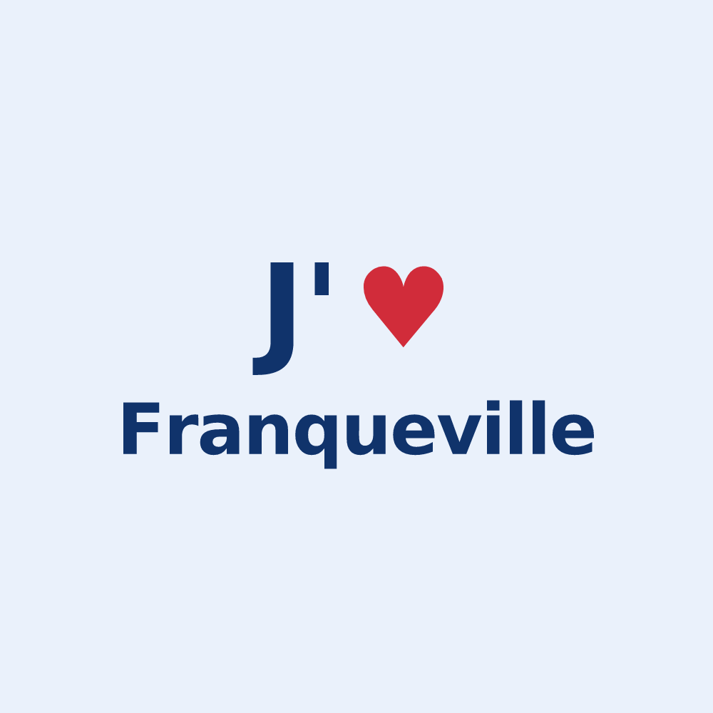 Sticker personnalisé Franqueville — design J'aime Franqueville