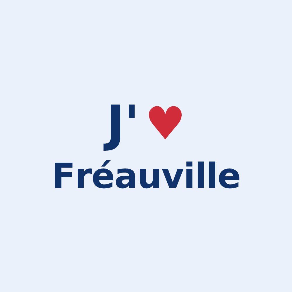 Sticker personnalisé Fréauville — design « J'aime Fréauville » imprimé sur le sticker