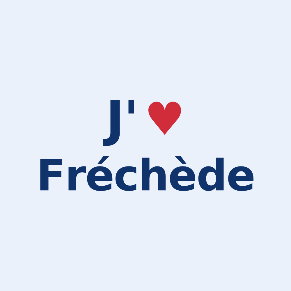 Sticker personnalisé Fréchède — design J'aime Fréchède
