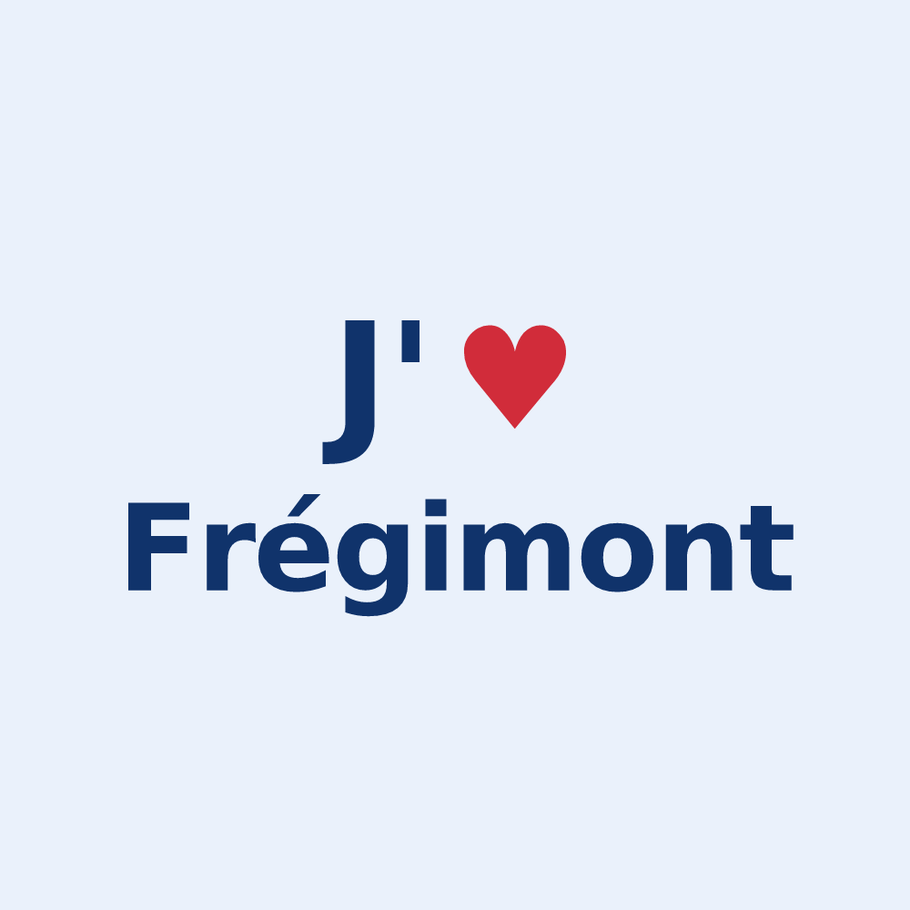 Sticker personnalisé Frégimont — design J'aime Frégimont
