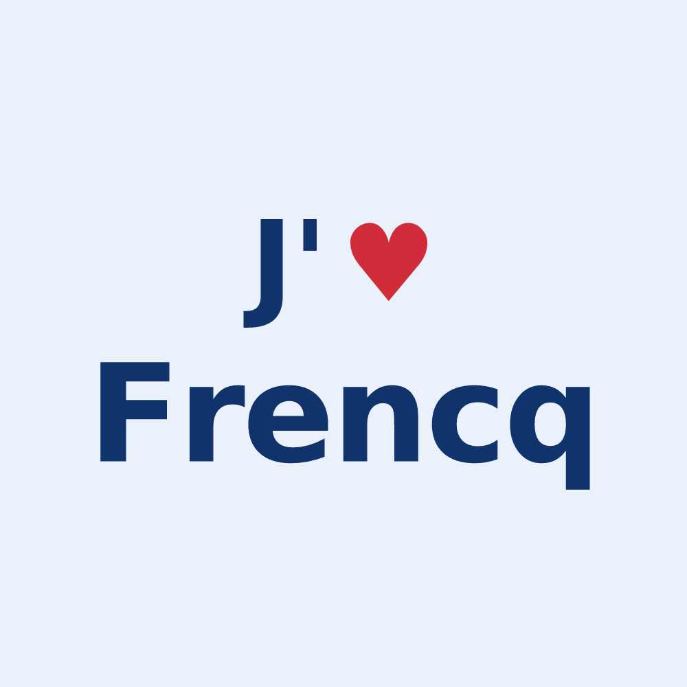 Sticker personnalisé Frencq — design J'aime Frencq