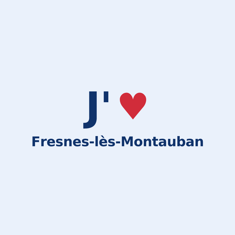 Sticker personnalisé Fresnes-lès-Montauban — design « J'aime Fresnes-lès-Montauban » imprimé sur le sticker