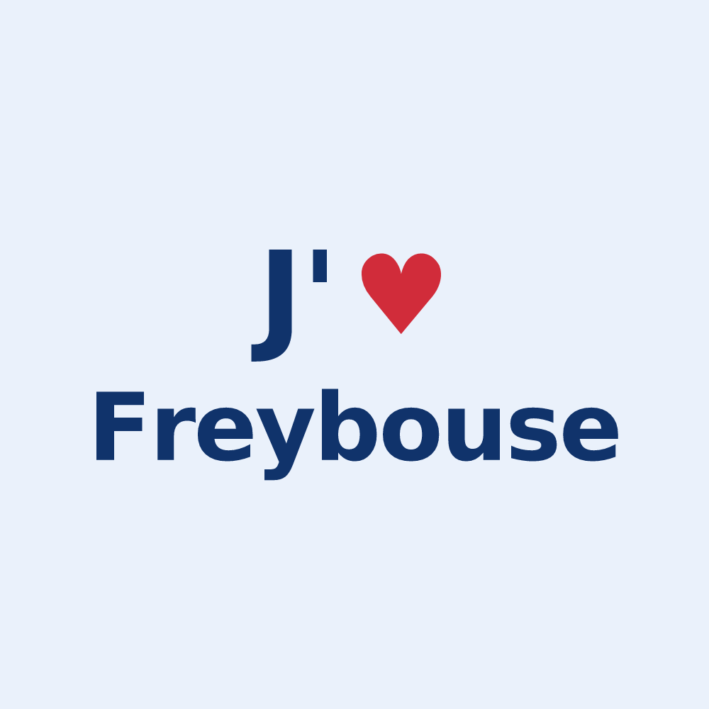 Sticker personnalisé Freybouse — design J'aime Freybouse