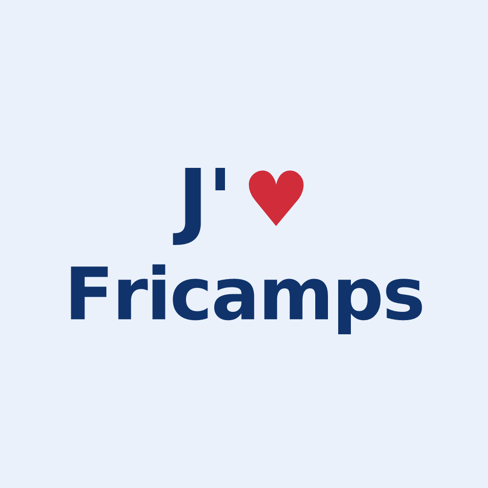 Sticker personnalisé Fricamps — design J'aime Fricamps