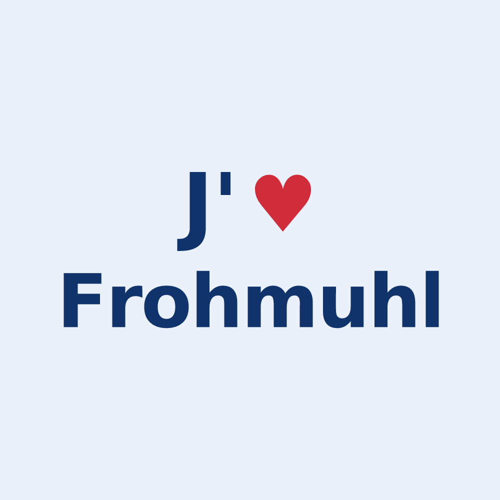 Sticker personnalisé Frohmuhl — design J'aime Frohmuhl