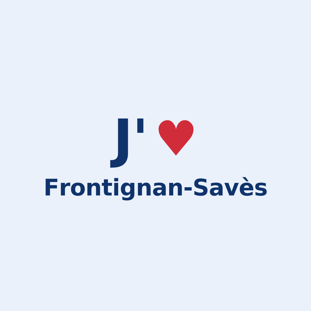 Sticker personnalisé Frontignan-Savès — design J'aime Frontignan-Savès