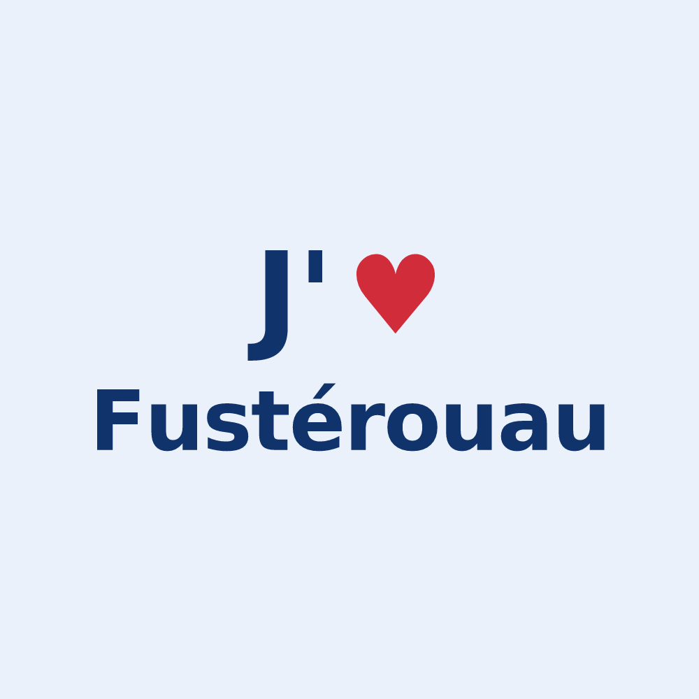 Sticker personnalisé Fustérouau — design J'aime Fustérouau