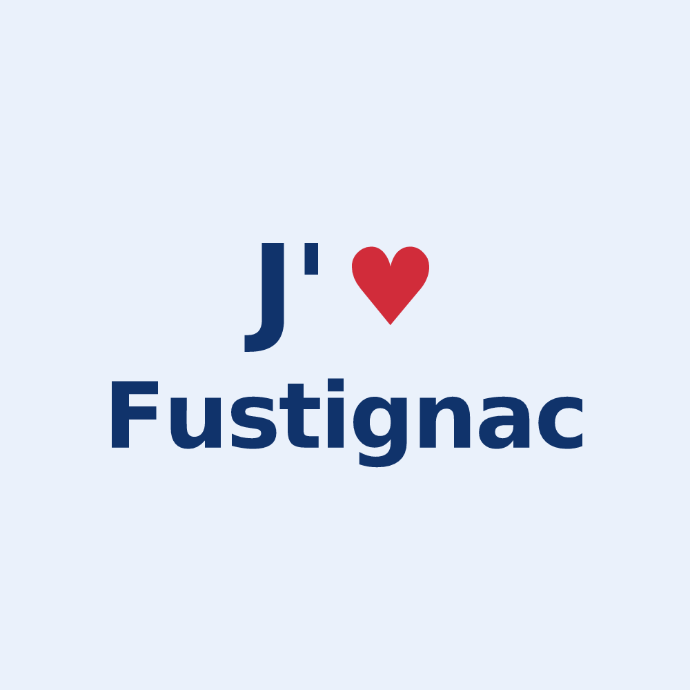 Sticker personnalisé Fustignac — design J'aime Fustignac
