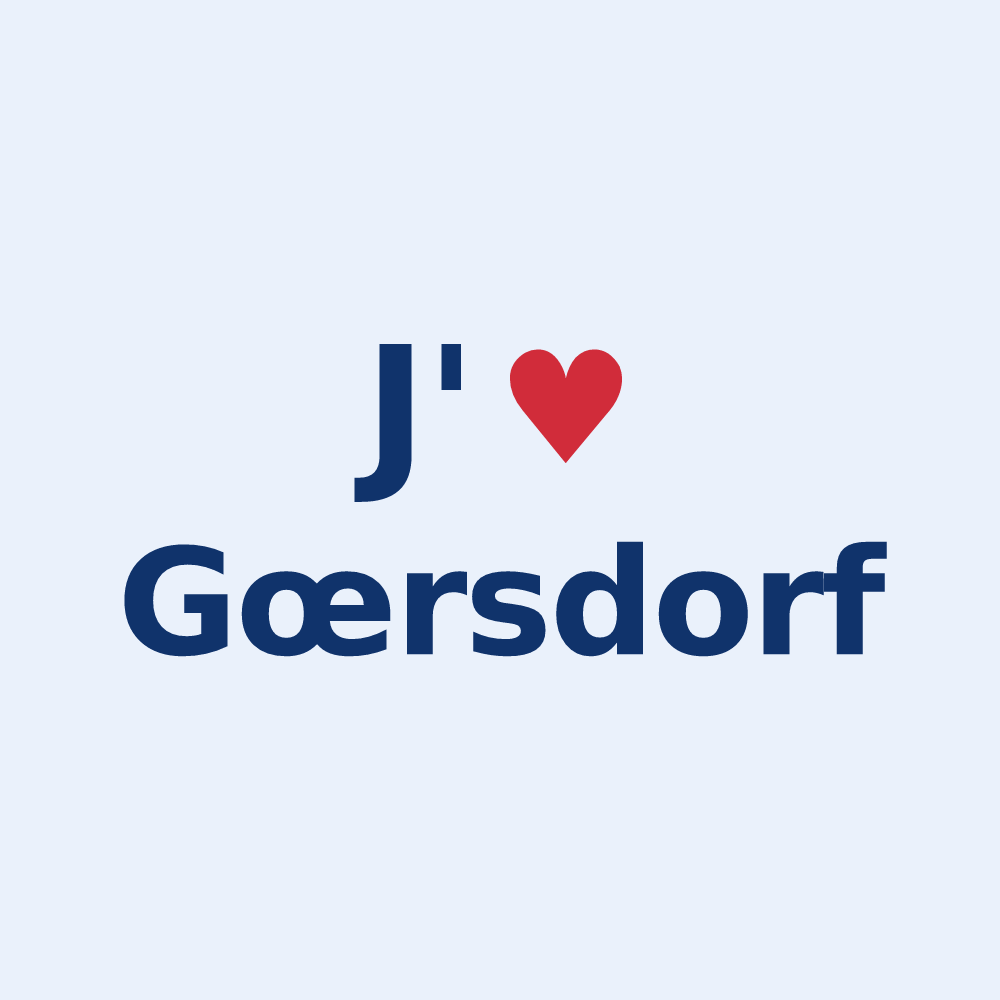 Sticker personnalisé Gœrsdorf — design J'aime Gœrsdorf