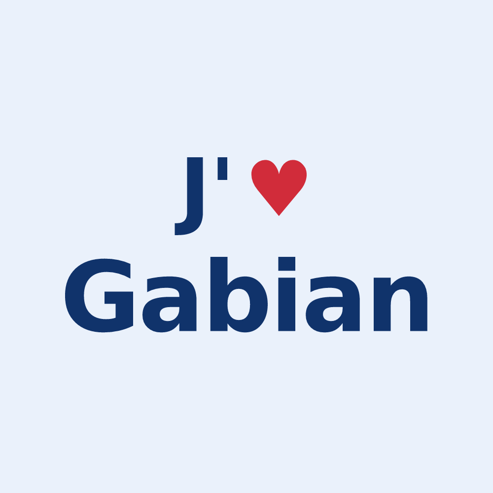 Sticker personnalisé Gabian — design J'aime Gabian