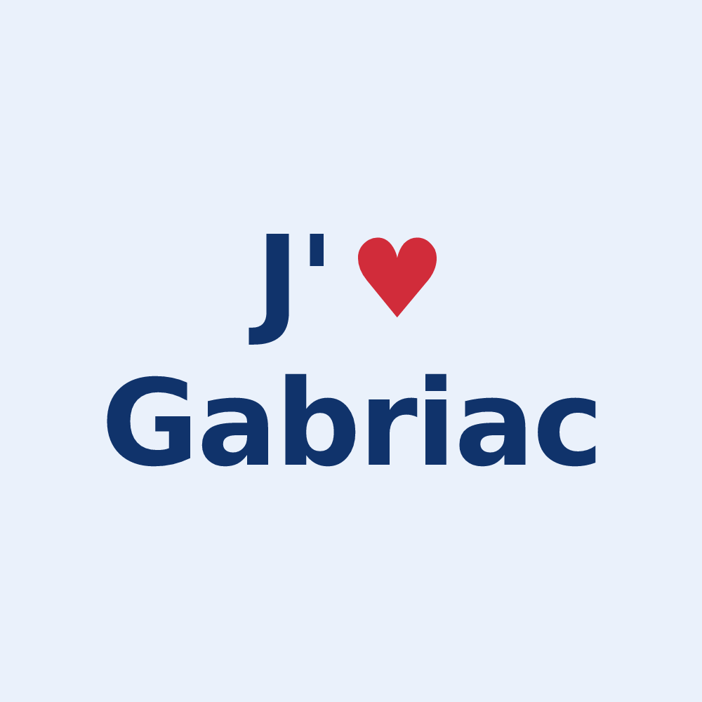 Sticker personnalisé Gabriac — design « J'aime Gabriac » imprimé sur le sticker