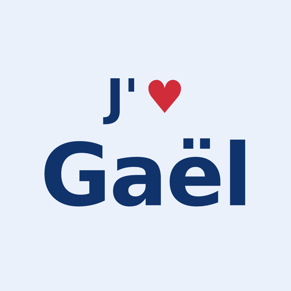 Sticker personnalisé Gaël — design J'aime Gaël