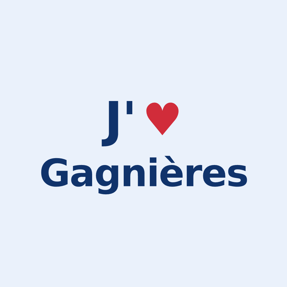 Sticker personnalisé Gagnières — design « J'aime Gagnières » imprimé sur le sticker