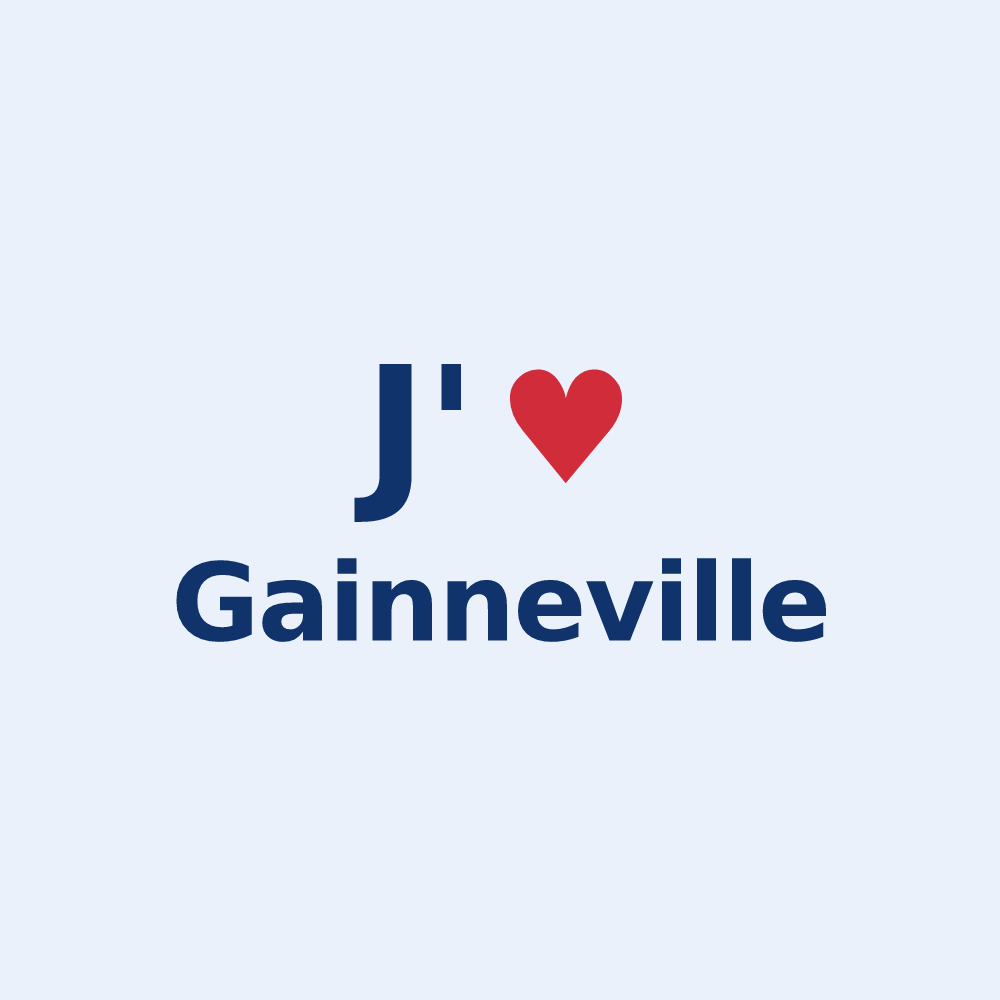 Sticker personnalisé Gainneville — design « J'aime Gainneville » imprimé sur le sticker