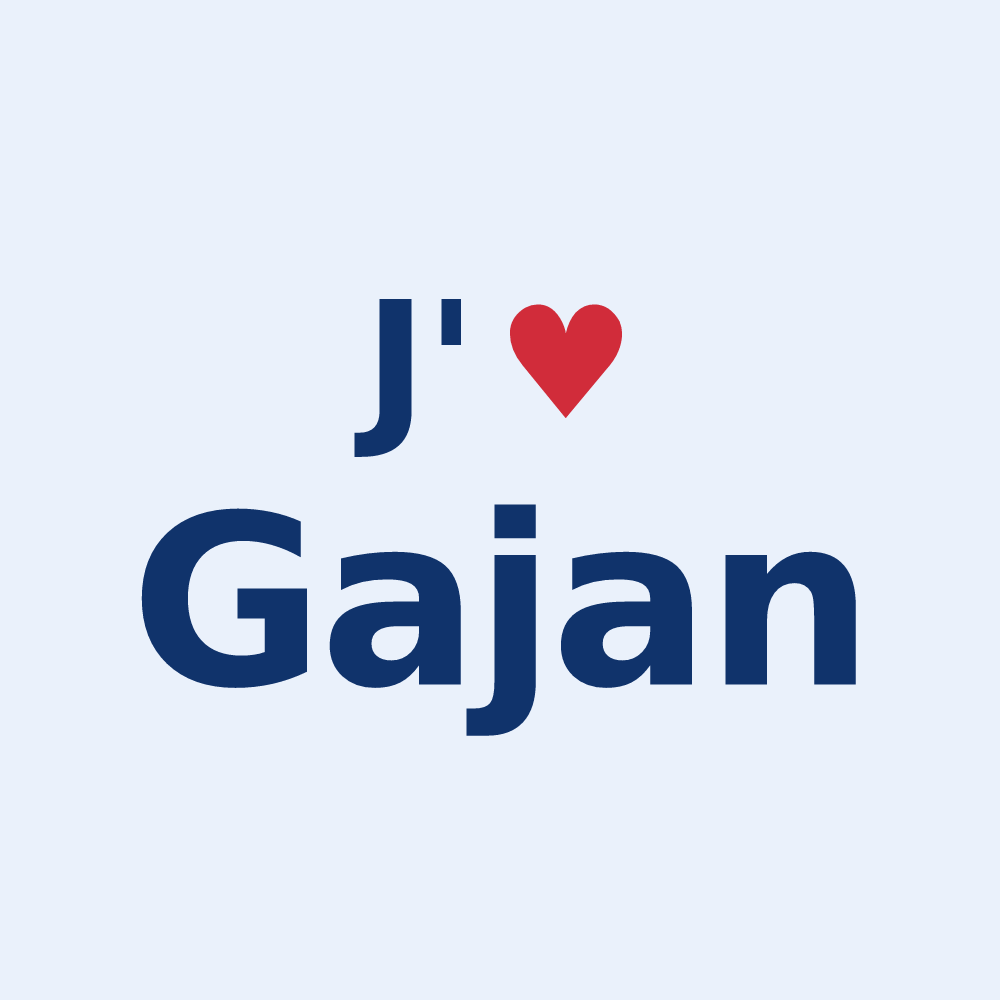 Sticker personnalisé Gajan — design J'aime Gajan
