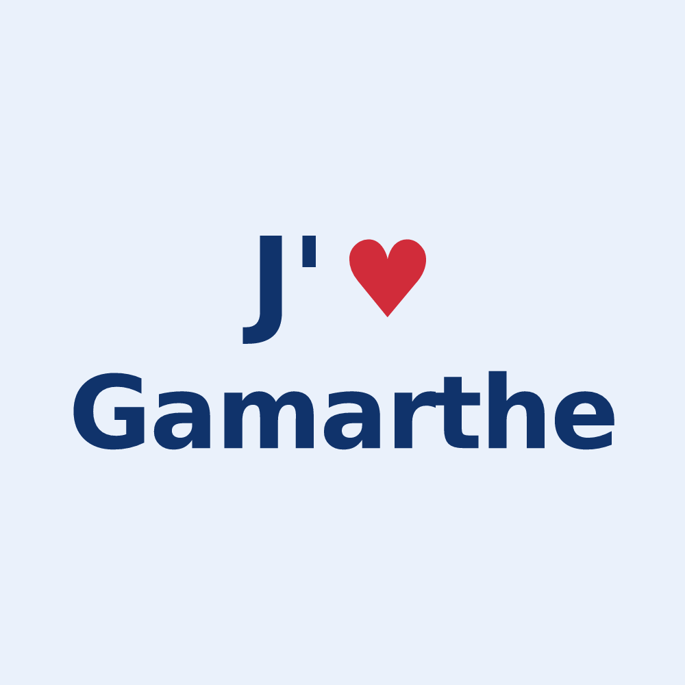 Sticker personnalisé Gamarthe — design « J'aime Gamarthe » imprimé sur le sticker