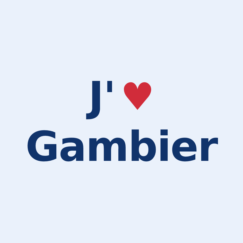 Sticker personnalisé Gambier — design J'aime Gambier