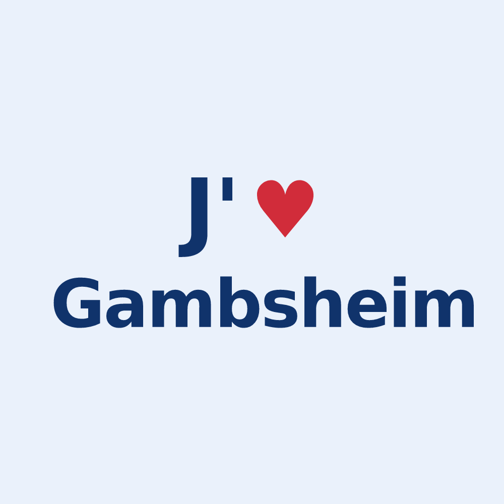 Sticker personnalisé Gambsheim — design J'aime Gambsheim