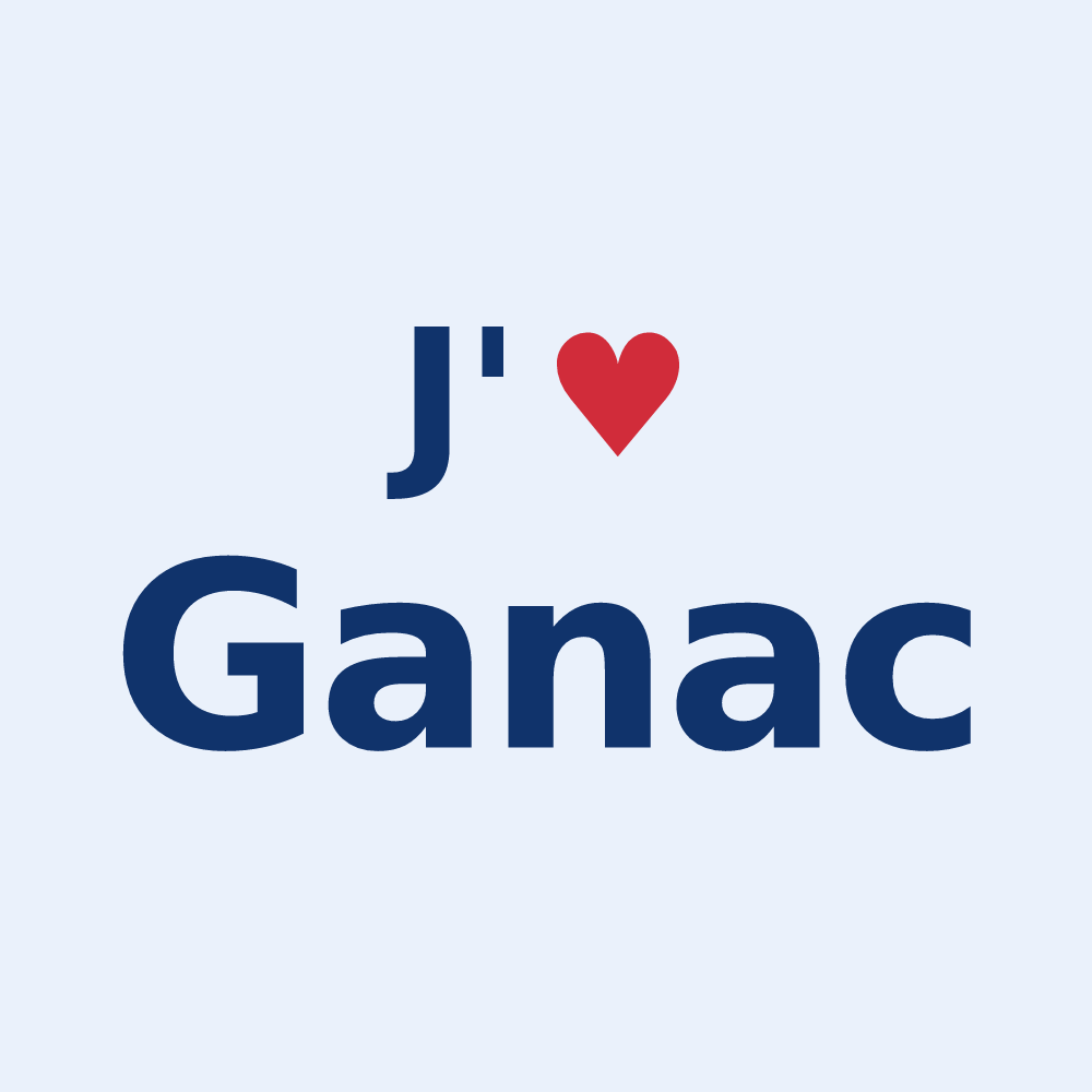 Sticker personnalisé Ganac — design J'aime Ganac