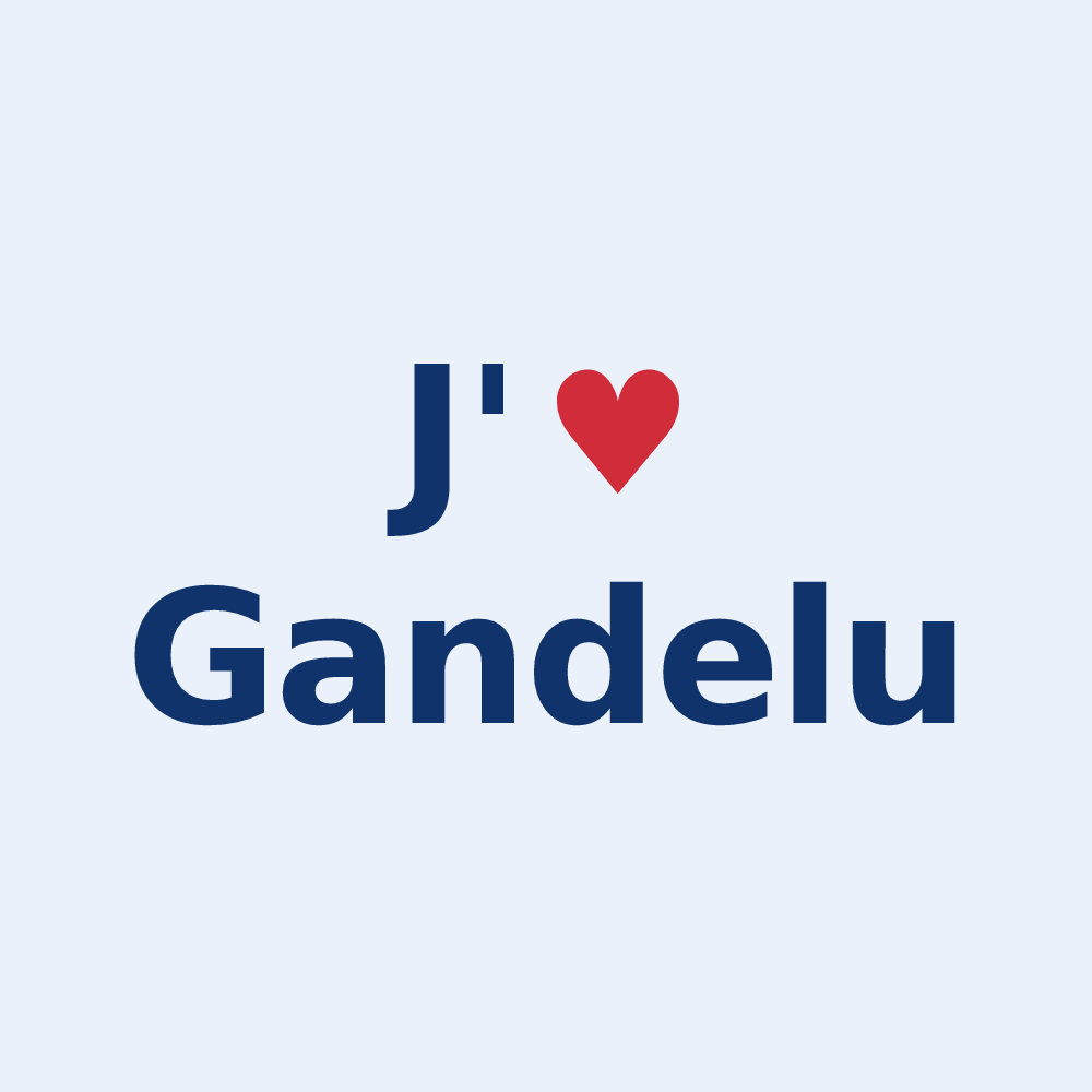 Sticker personnalisé Gandelu — design J'aime Gandelu