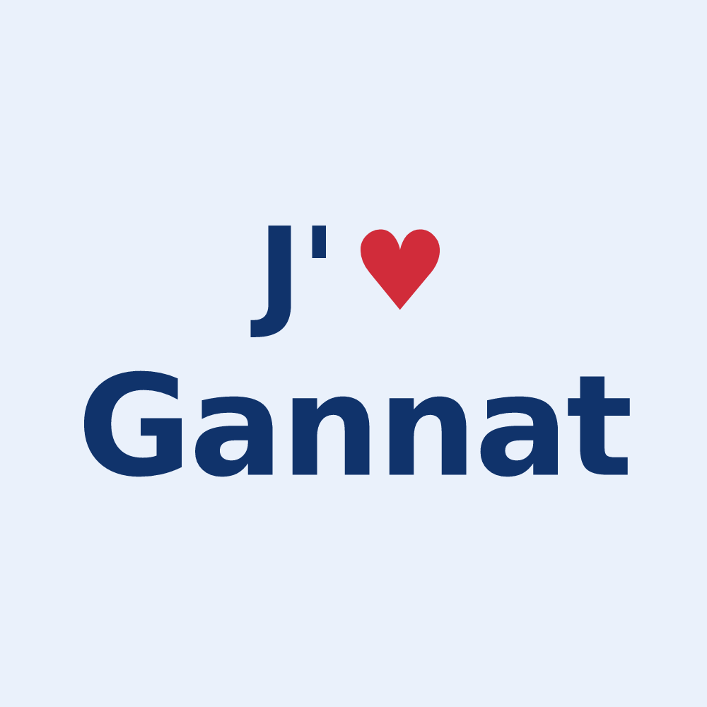 Sticker personnalisé Gannat — design J'aime Gannat