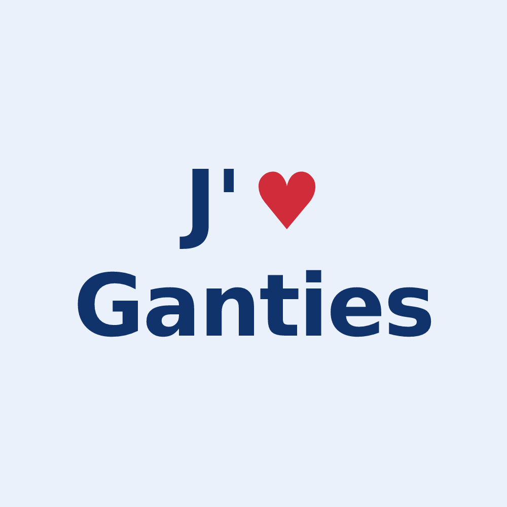 Sticker personnalisé Ganties — design J'aime Ganties