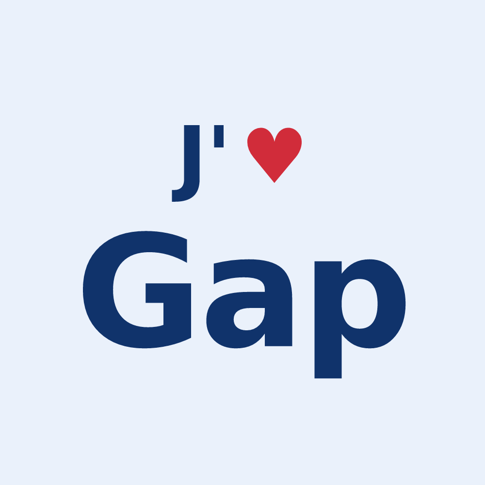 Sticker personnalisé Gap — design J'aime Gap