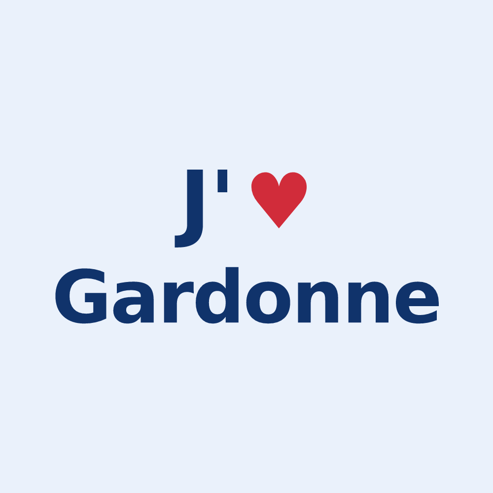 Sticker personnalisé Gardonne — design J'aime Gardonne