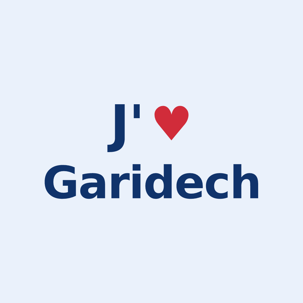 Sticker personnalisé Garidech — design J'aime Garidech