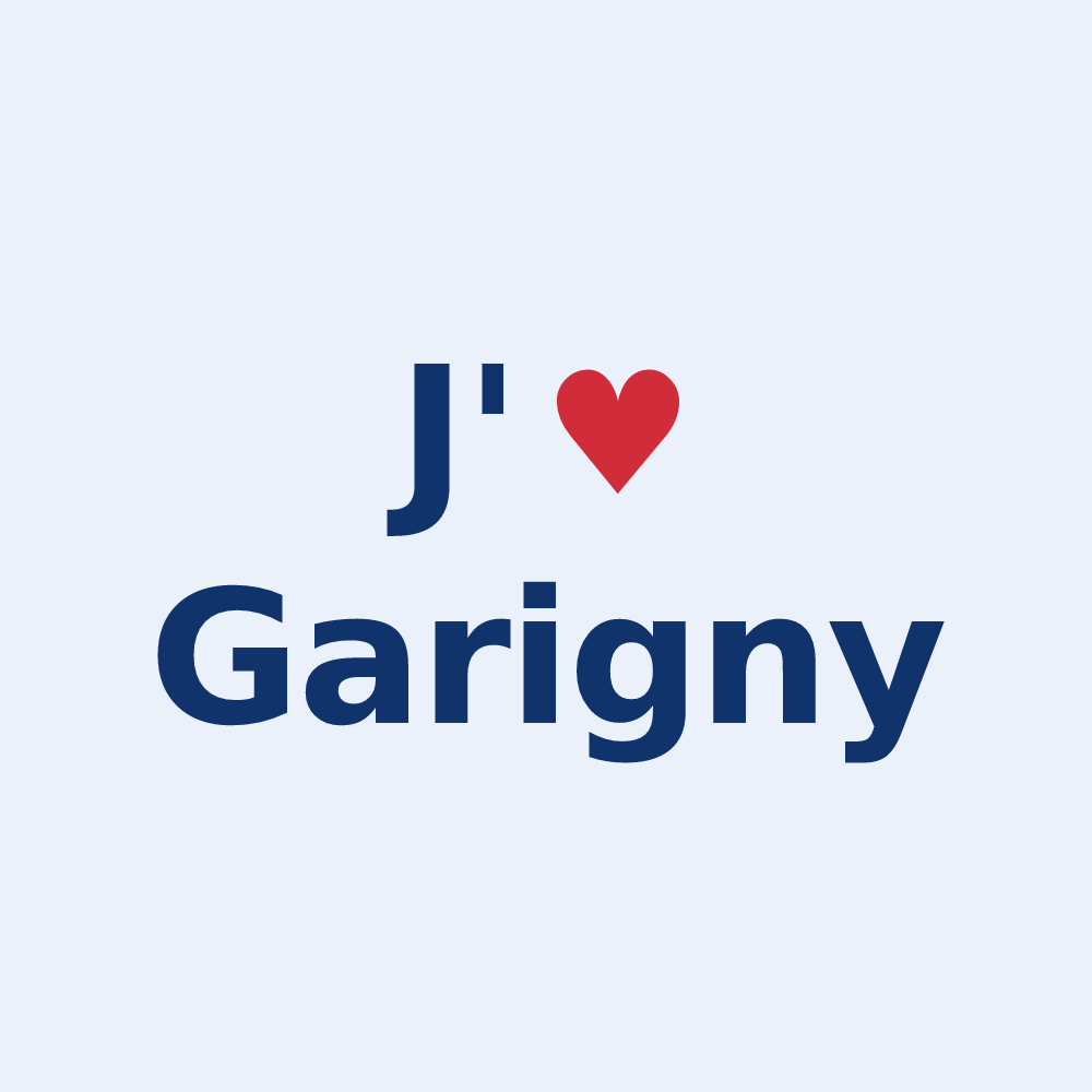 Sticker personnalisé Garigny — design J'aime Garigny