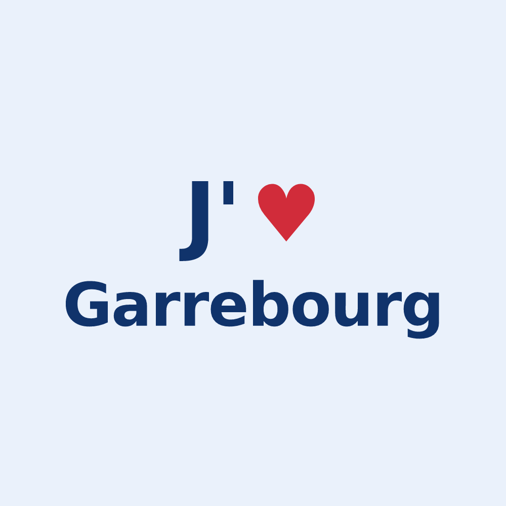 Sticker personnalisé Garrebourg — design J'aime Garrebourg