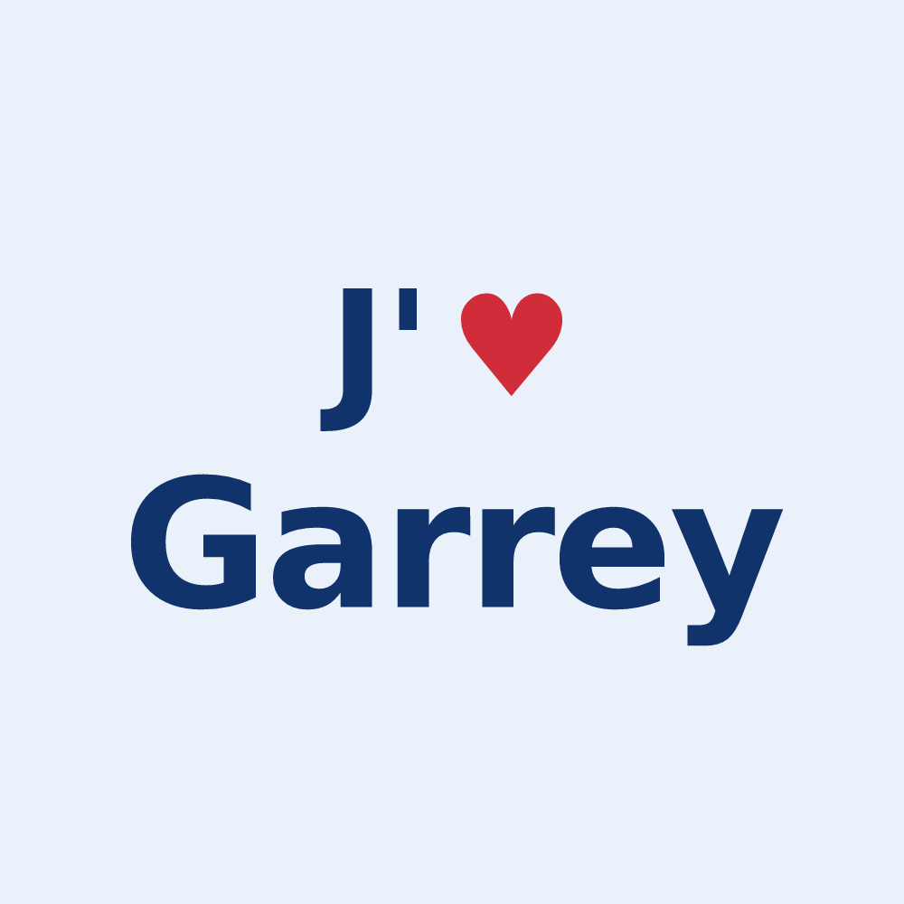 Sticker personnalisé Garrey — design J'aime Garrey